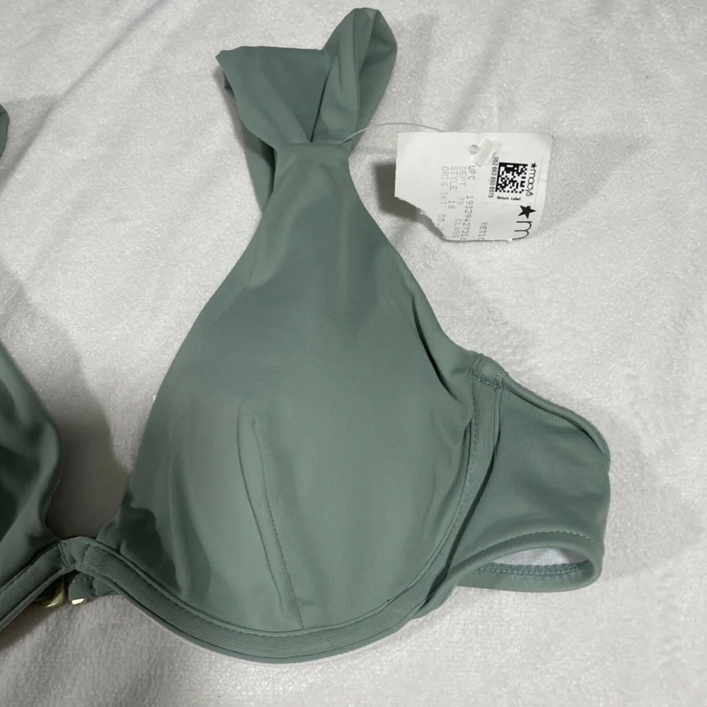 NEW $110 WeWoreWhat [SZ Large ] Allie Wide Strap Underwire Bikini Top‎ Green